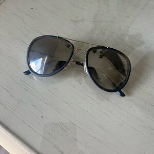 Burberry Navy and Gold Aviator Sunglasses